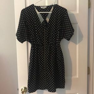 Polka dot mini dress with back cutout
